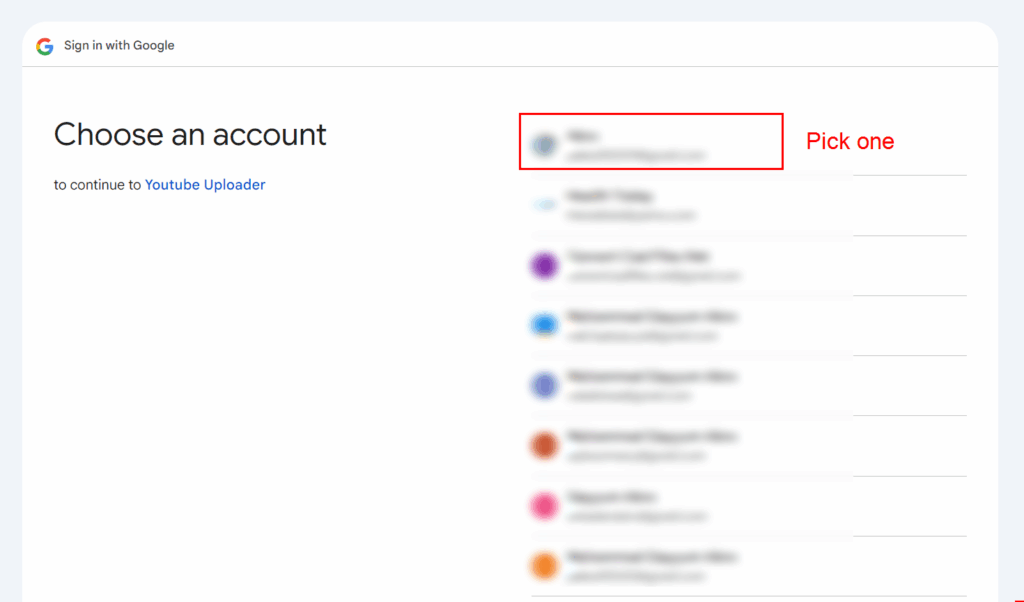 Pick correct google account associated with your api