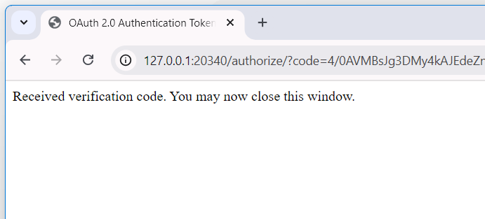 Google auth complete, close window
