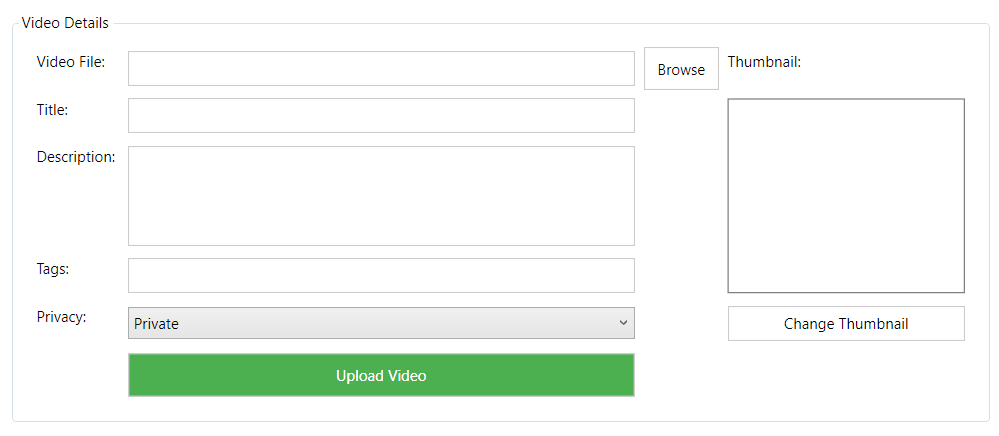 Single Youtube Video Upload